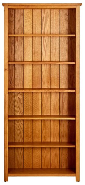 6-Tier Bookcase 80x22.5x180 cm Solid Oak Wood