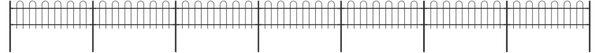 Garden Fence with Hoop Top Steel 11.9x0.6 m Black