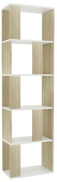 Book Cabinet/Room Divider White and Sonoma Oak 45x24x159 cm Engineered Wood