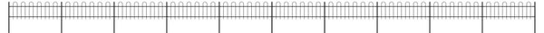 Garden Fence with Hoop Top Steel 17x0.6 m Black