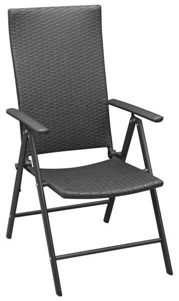 Garden Chairs 4 pcs Poly Rattan Black