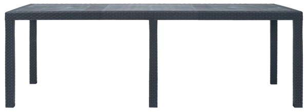 Garden Table Anthracite 220x90x72 cm Plastic Rattan Look