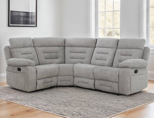 Waldorf Manual Recliner Corner Sofa In Grey