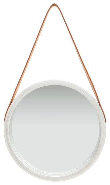 Wall Mirror with Strap 40 cm Silver