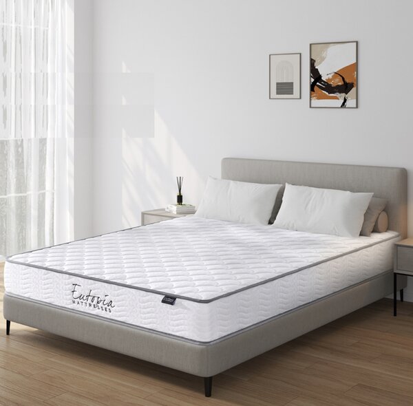Elgin Fabric 4ft Bonnell Spring Mattress - White