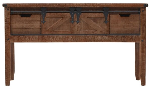 Console Table Solid Fir Wood 131x35.5x75 cm Brown