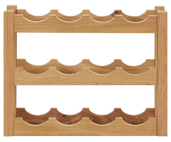 Wine Rack for 12 Bottles 47x21x36 cm Solid Oak Wood