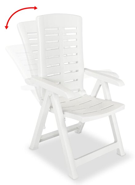 Reclining Garden Chairs 2 pcs Plastic White