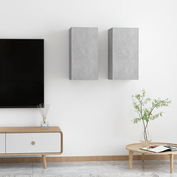 TV Cabinets 2 pcs Concrete Grey 30.5x30x60 cm Engineered Wood