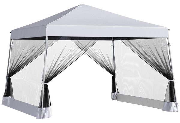 Outsunny 3.6m x 3.6m Pop Up Steel Frame Garden Gazebo White