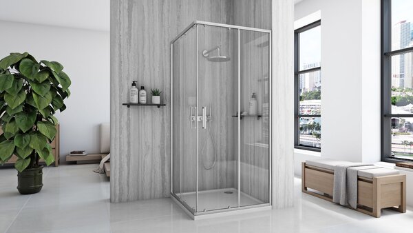 Shower enclosure Rea City 90x90 Nickel Brush