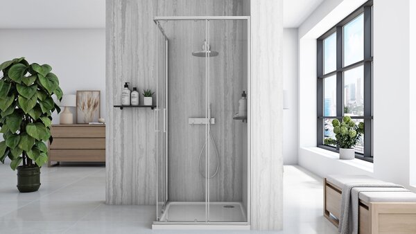 Shower enclosure Rea City 90x90 Nickel Brush