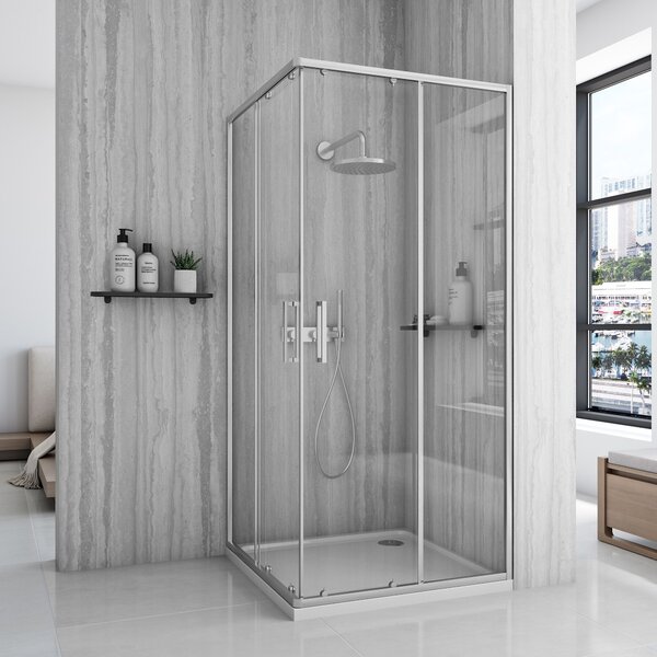 Shower enclosure Rea City 90x90 Nickel Brush