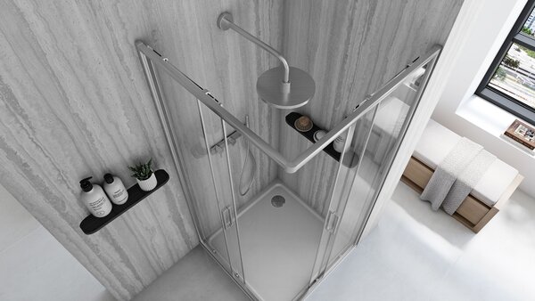 Shower enclosure Rea City 90x90 Nickel Brush