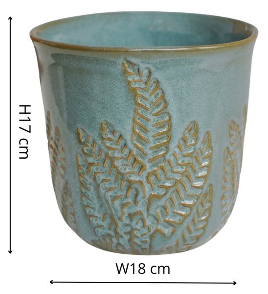 Kew Embossed Fern Plant Pot