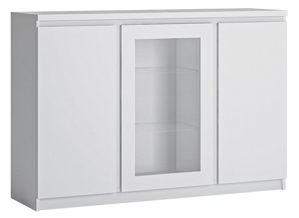 Fribo White 3 Doors Glazed Centre Sideboard