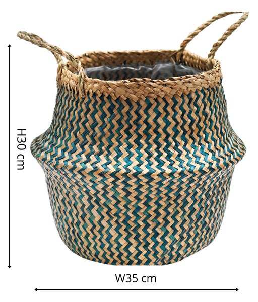 Seagrass Chevron Lined Basket