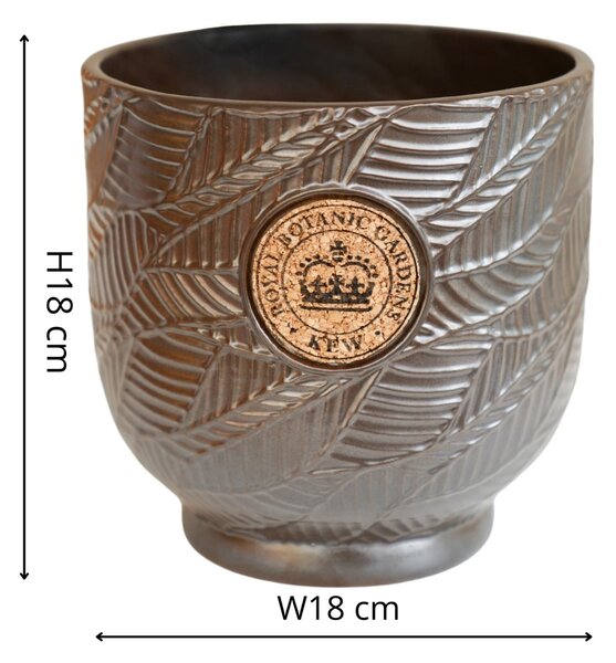 Kew Leaf Embossed Cork Plant Pot