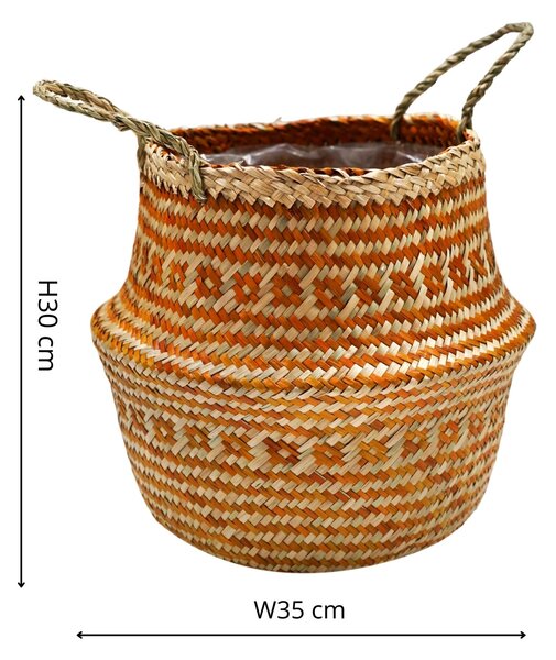 Seagrass Tribal Lined Basket