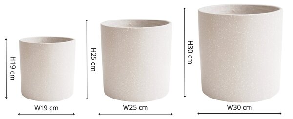 Set of 3 Valetta Terrazzo Plant Pots