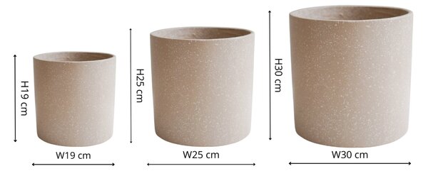 Set of 3 Valetta Terrazzo Plant Pots