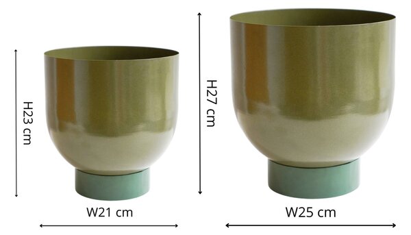 Set of 2 Austin Dual Metal Plant Pots