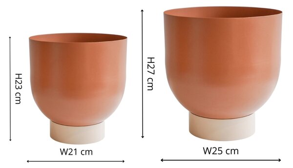 Set of 2 Austin Dual Metal Plant Pots