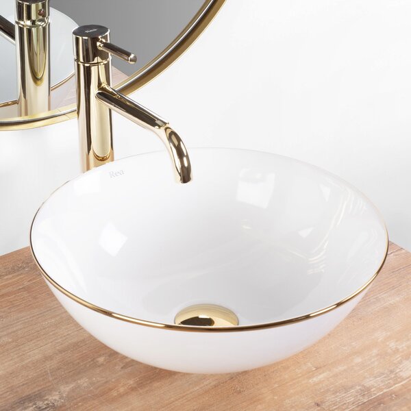 Countertop Basin Stella White gold edge