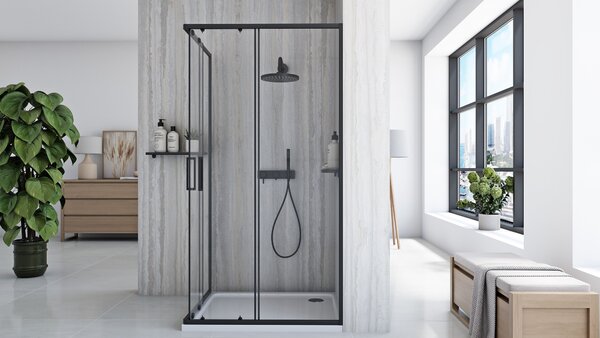 Shower Enclosure Rea City 80x100 Black