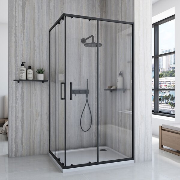 Shower Enclosure Rea City 80x100 Black