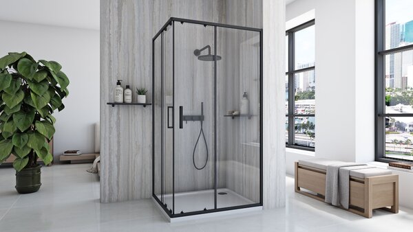 Shower Enclosure Rea City 80x100 Black