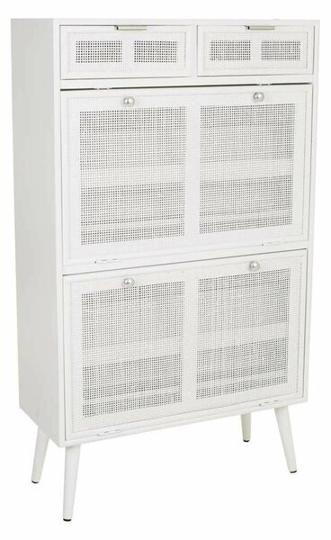 Shoe cupboard Alexandra House Living White 32 x 120 x 70 cm Grille