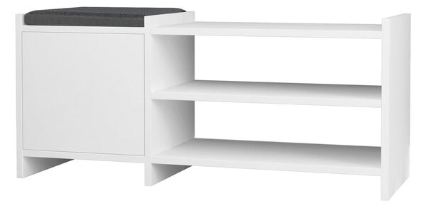 Shoe bench Alexandra House Living White Grey 100 x 44 x 35 cm 2 Shelves 1 door