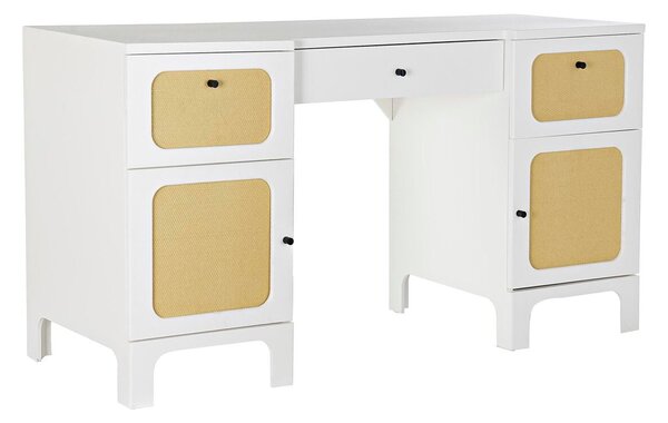 Desk DKD Home Decor Fir White Rattan (140 x 50 x 76 cm)