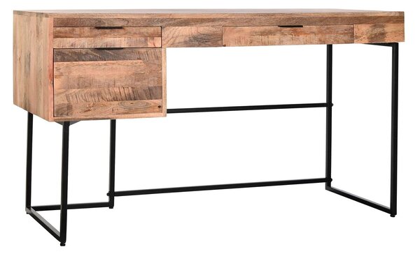 Desk DKD Home Decor Black Natural Metal Mango wood 150 x 60 x 85 cm