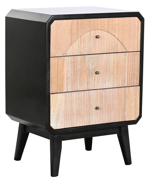 Nightstand DKD Home Decor 48 x 35 x 66 cm Natural Black Wood