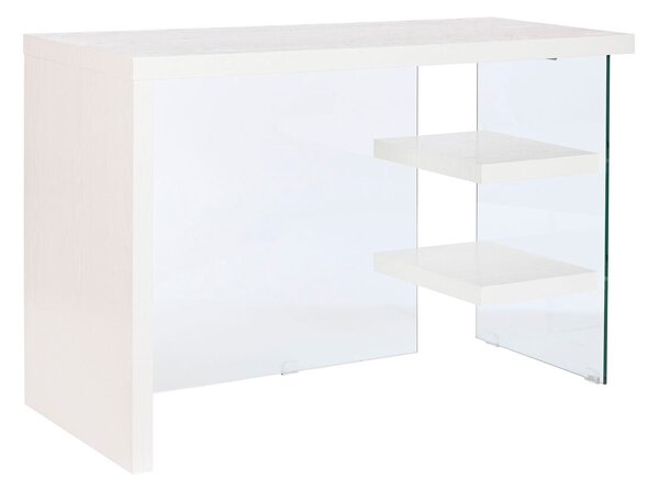 Desk DKD Home Decor White Transparent Crystal MDF Wood 120 x 50 x 76 cm