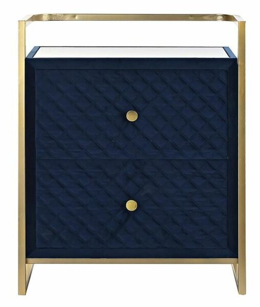 Nightstand DKD Home Decor 60 x 35 x 74 cm Crystal Blue Golden