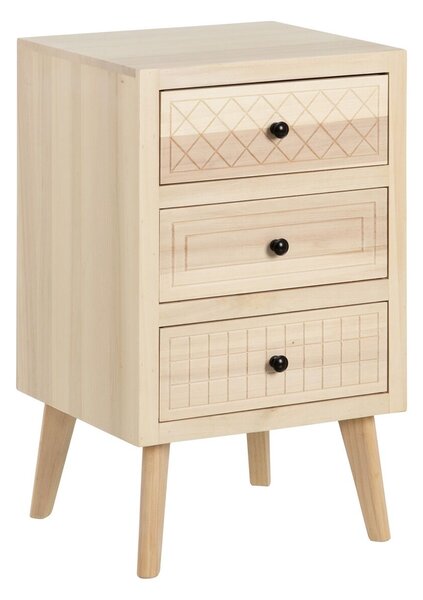 Nightstand MARIE Natural Aspen wood 42 x 40 x 70 cm