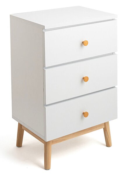 Nightstand Vinthera Moa White Melamin Pine 40 x 30 x 65 cm