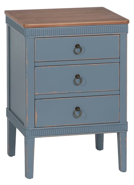 Nightstand Blue Natural Fir wood MDF Wood 50 x 38 x 72 cm