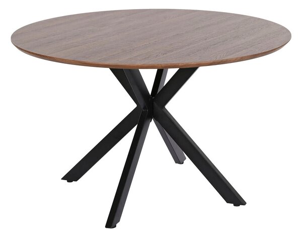 Dining Table Home ESPRIT Brown Black Iron MDF Wood 120 x 120 x 75 cm