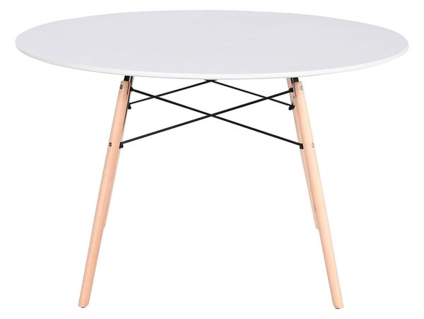 Dining Table Home ESPRIT White Black Natural Birch MDF Wood 120 x 120 x 74 cm