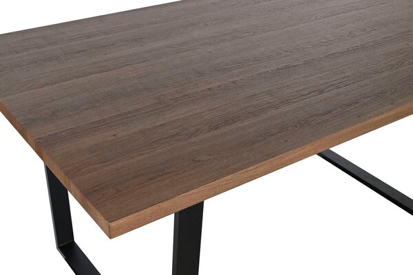 Dining Table Home ESPRIT Brown Black Iron MDF Wood 160 x 90 x 75 cm