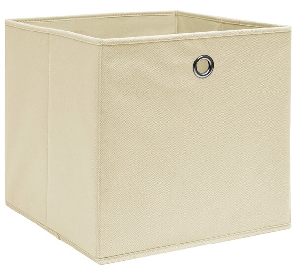 Storage Boxes 4 pcs Non-woven Fabric 28x28x28 cm Cream