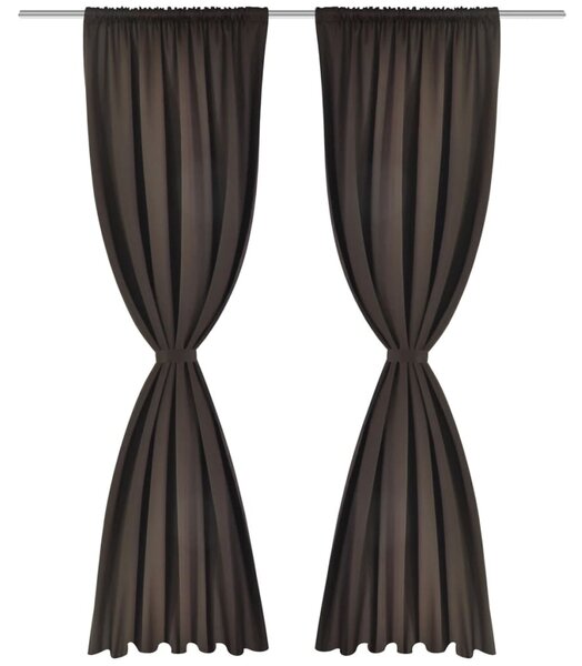 2 pcs Brown Slot-Headed Blackout Curtains 135 x 245 cm