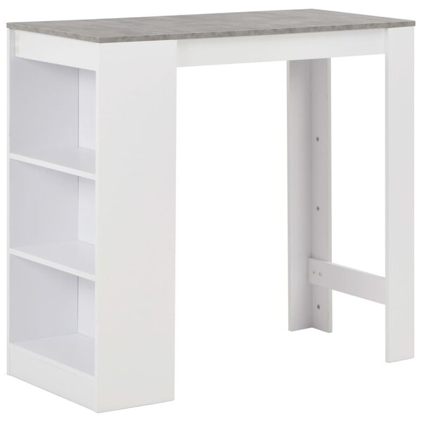 Bar Table with Shelf White 110x50x103 cm