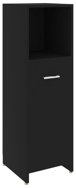 Bathroom Cabinet Black 30x30x95 cm Engineered Wood