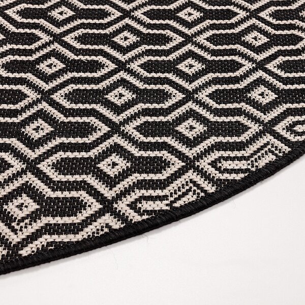 Rug Lineo black/wool 120cm