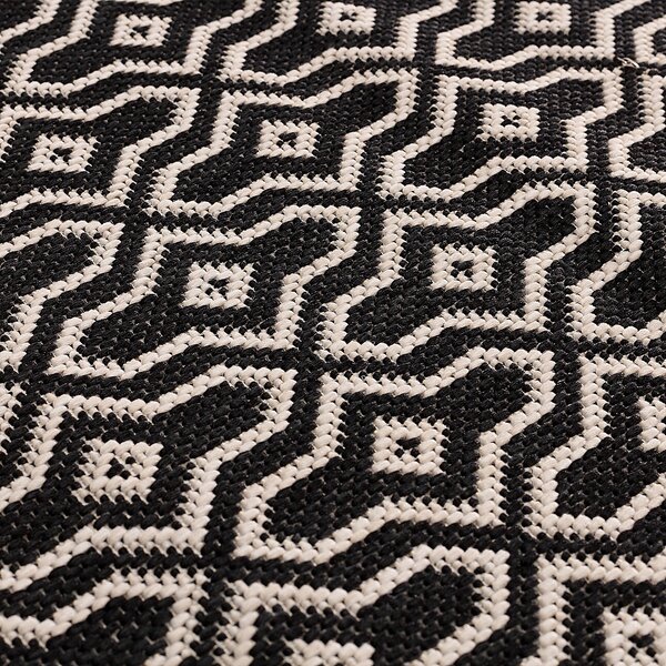 Rug Lineo black/wool 120cm